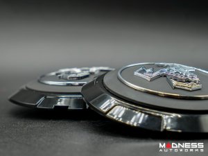 FIAT 500 Wheel Center Cap Set - set of 4 - Black - Scorpion Design